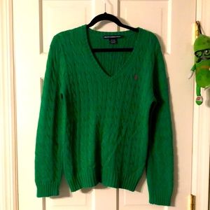 Ralph Lauren Sport Kelly Green Cable Knit Sweater